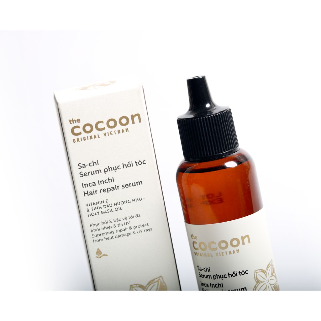 Bộ Serum sachi phục hồi tóc cocoon 70ml + Son dưỡng môi dầu dừa Bến Tre cocoon 5g - Vegan Society