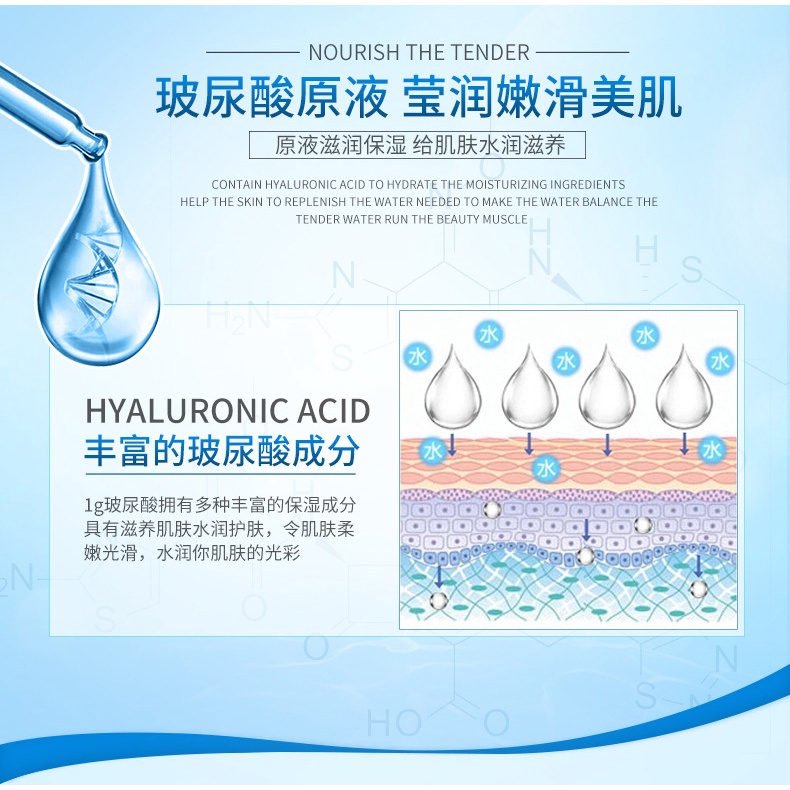 Serum cấp ẩm Bioaqua Tinh chất cấp nước mềm mịn căng bóng da HA Surica BA05