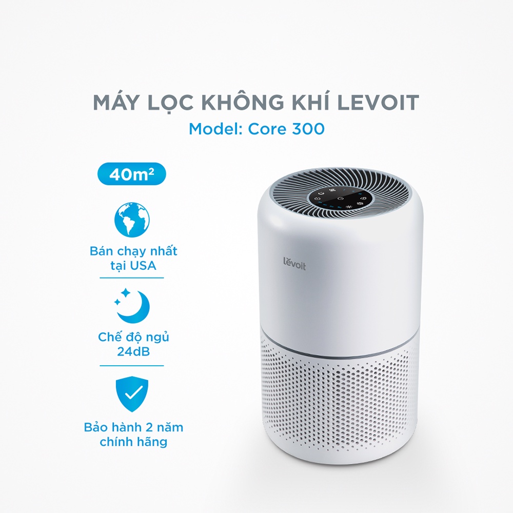 Mua 1 Tặng 1 Lõi Lọc - Máy Lọc Không Khí Levoit Core 300 40m2 | Bộ Lọc HEPA H13 Lọc Bụi Mịn | - Hàng Chính Hãng