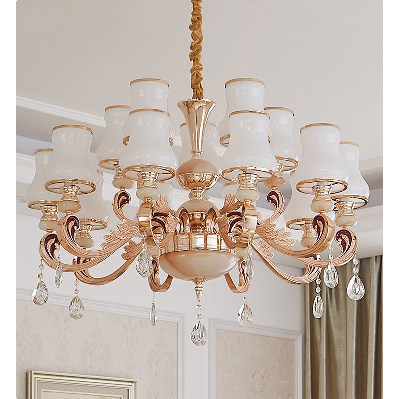 Đèn chùm AIKON kiểu dáng hiện đại 15 tay trang trí nội thất sang trọng, đẳng cấp - kèm bóng LED chuyên dụng.