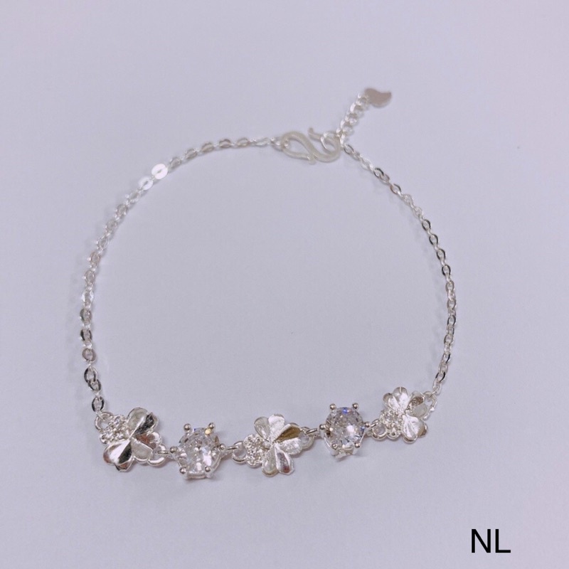 Lắc tay bạc nữ cỏ 4 lá may mắn cam kết bạc thật - Kho sỉ bạc Nhất Linh