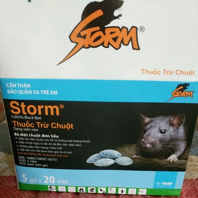 Thuốc diệt chuột storm 20 viên(mẫu mới)