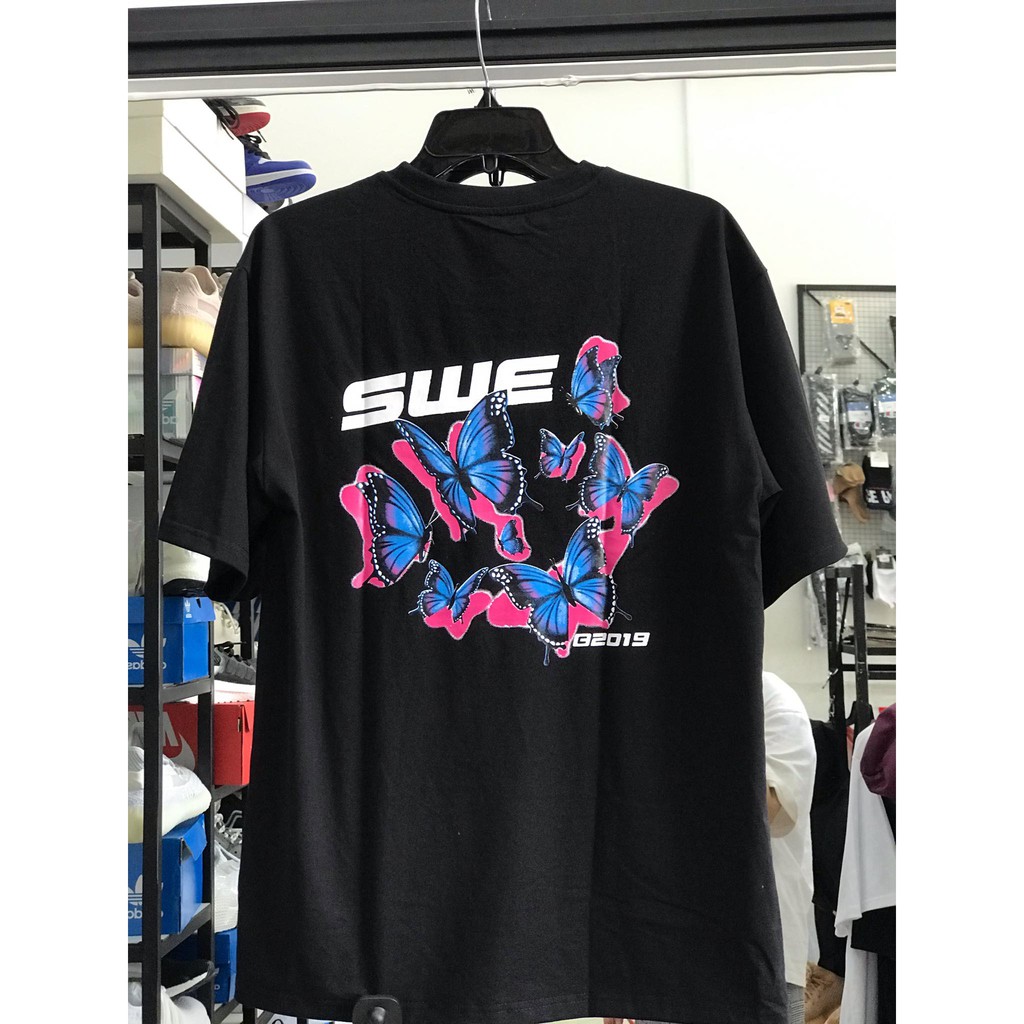 Áo thun tay lỡ swe bướm phong cách unisex - Gin store