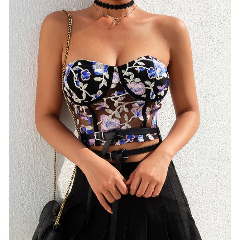 Áo cup ngực ren hoa