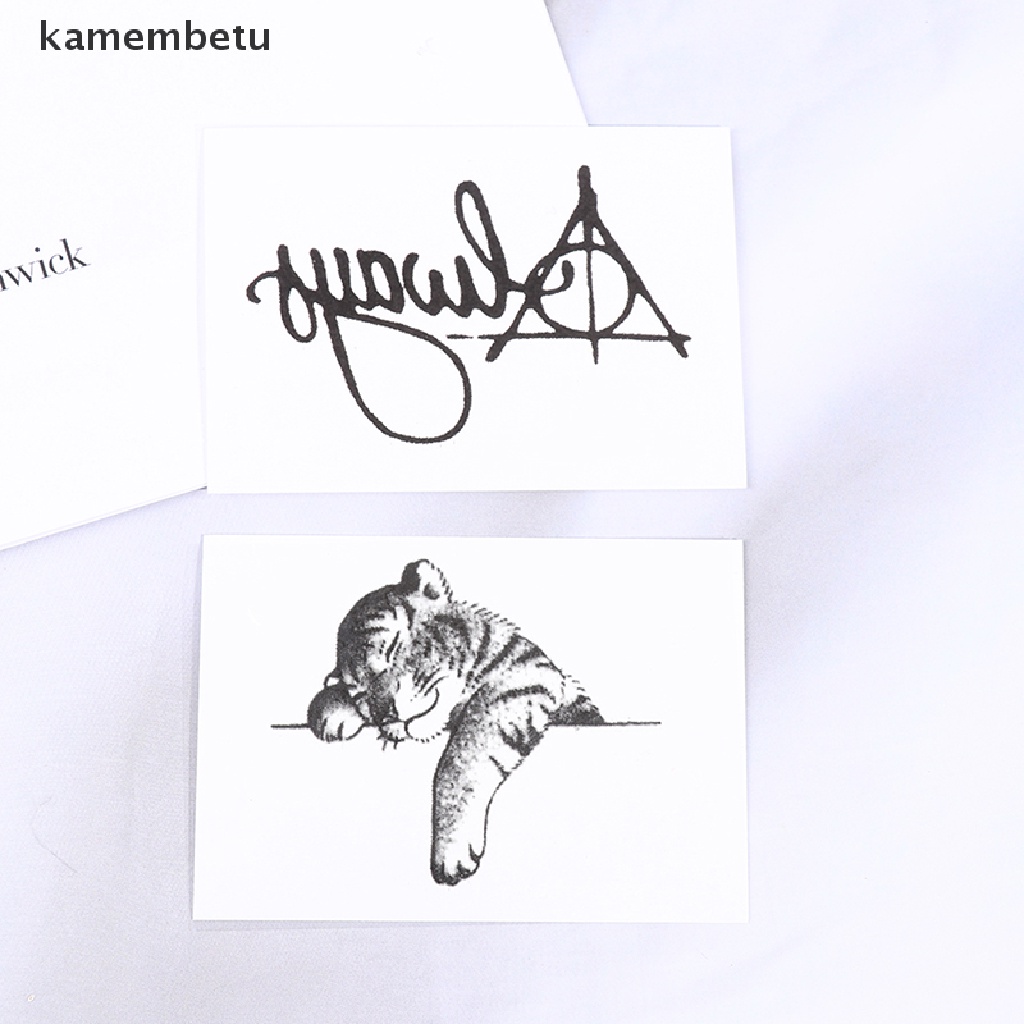 【ka】 1PC Tattoo Sticker Tiger Moon Whale Couples Student Personality Temporary Tattoo .