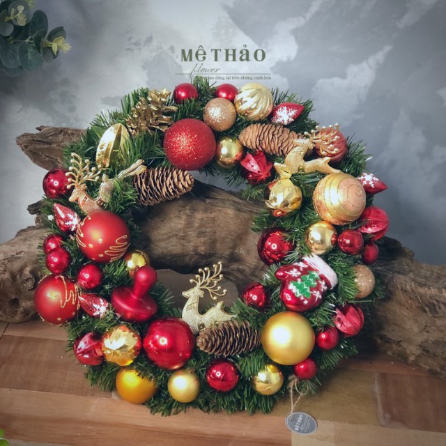 (Giá Tại Xưởng) Vòng Nguyệt Quế Noel Trang Trí Giáng Sinh, Decor Phòng Khách, Shop, Studio của Mê Thảo Flower