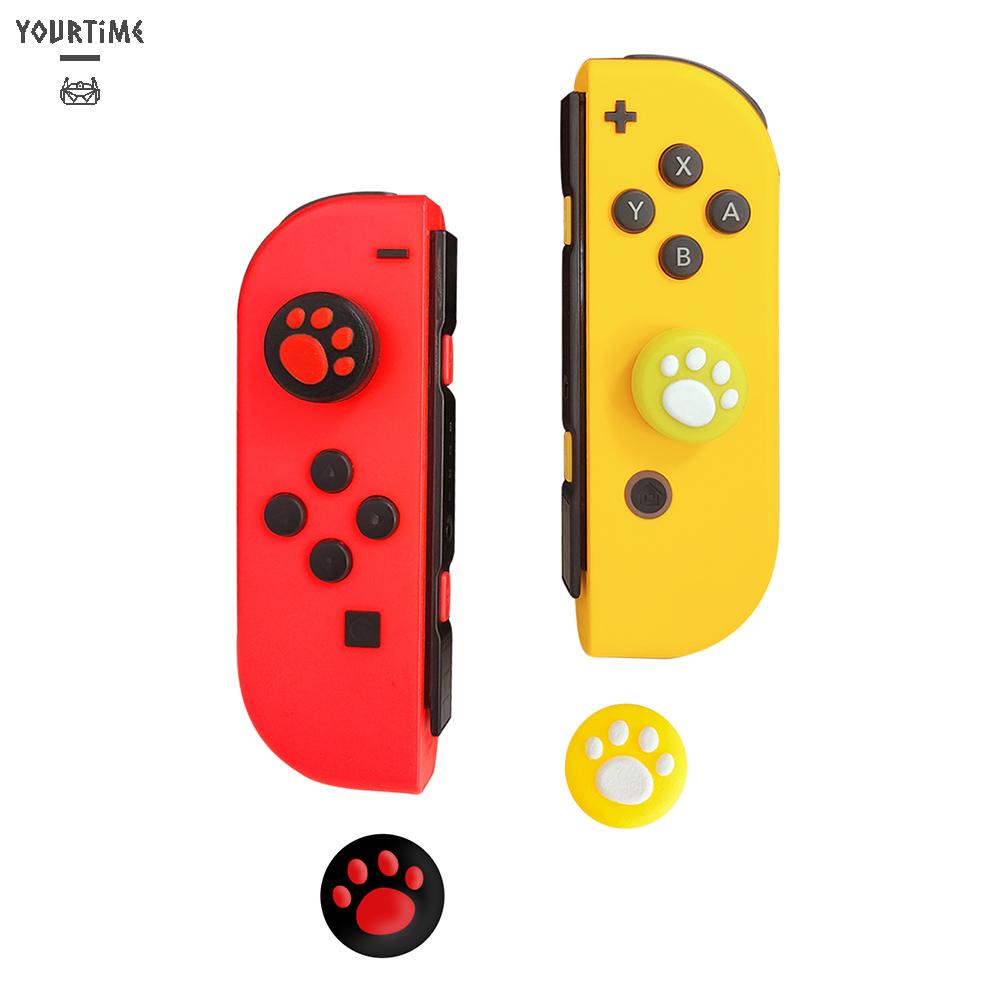 Set 4 nút silicon hình dấu chân mèo dễ thương cho tay cầm chơi game Nintendo Switch