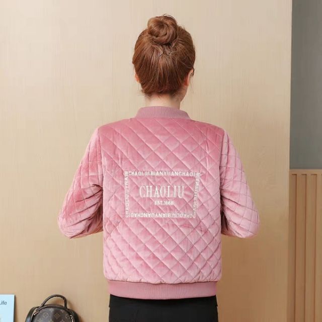 Áo bomber nhung bé