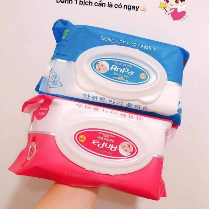 Khăn Giấy Ướt Cao Cấp AnPa An Toàn Cho Bé 125 tờ