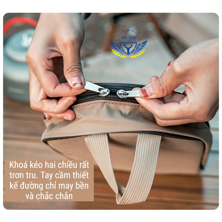 Bộ dụng cụ nấu ăn dã ngoại có túi đựng - Bộ dụng cụ nấu ăn 8 món dùng khi đi du lịch, dã ngoại [DCP5]