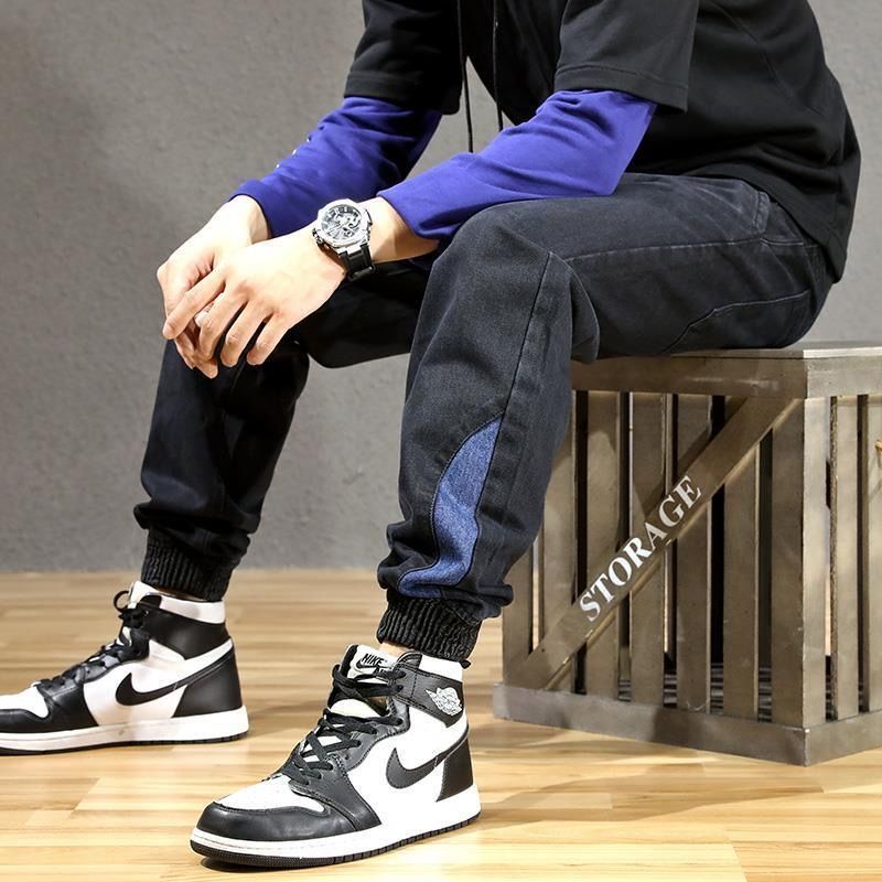Quần Jeans Cột Dây Dáng Rộng Có Size Lớn Phong Cách Thời Trang Xuân Hè Dành Cho Nam Giới