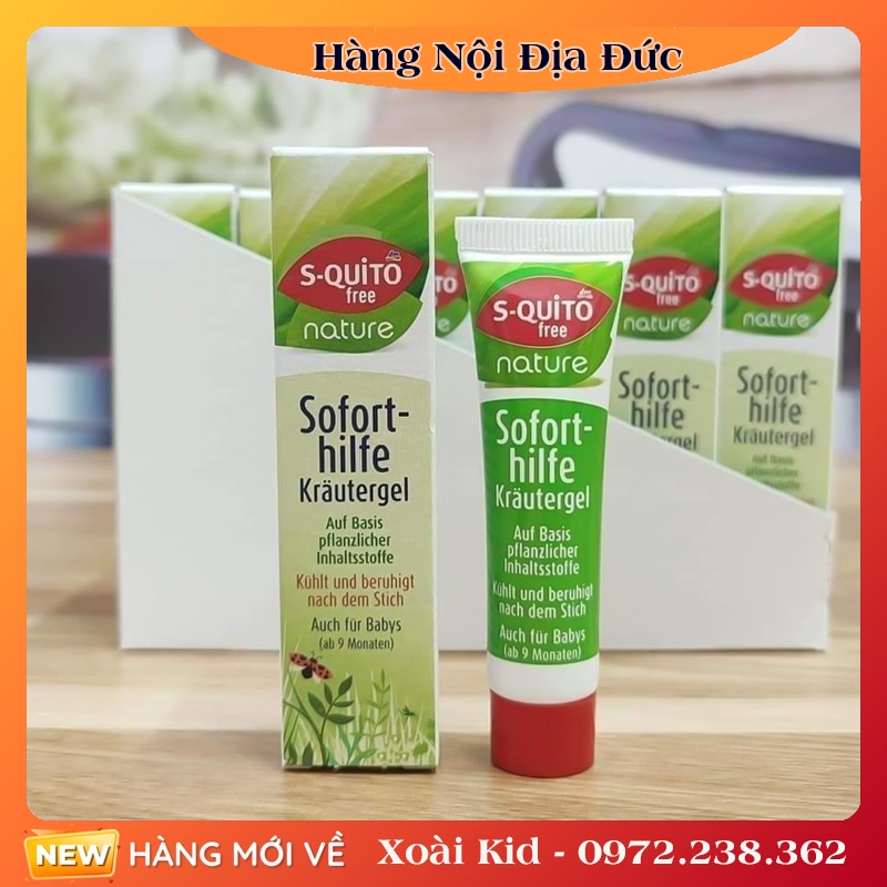 Thanh lăn,xịt chống muỗi, kem bôi côn trùng đốt và gel bôi muỗi đốt Squito Free cho bé từ sơ sinh của Đức- Da