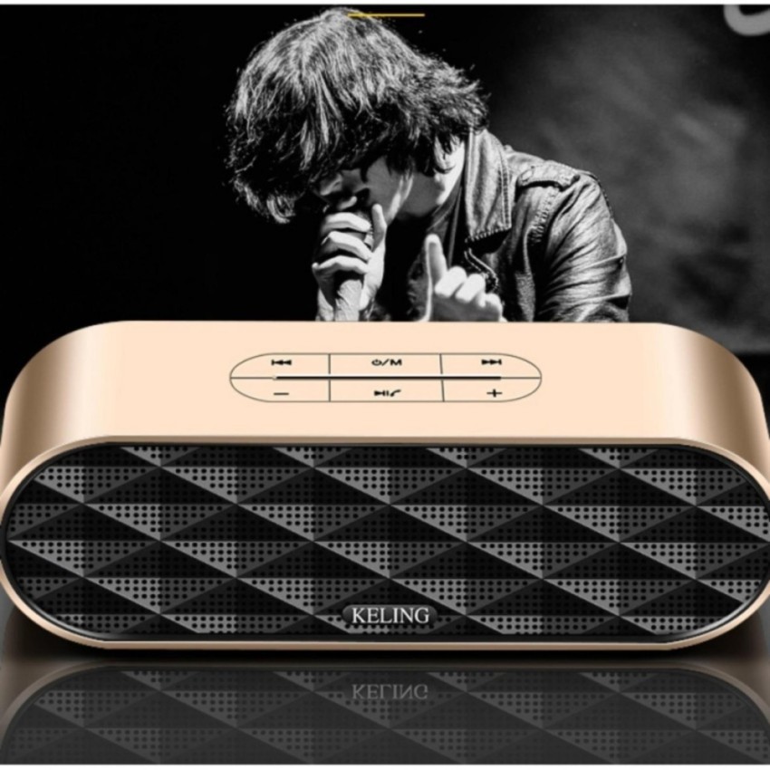 Loa bluetooth Keling F4 Âm Bass Mạnh Mẽ (Đen) Hợp Kim Nguyên Khối Cao Cấp