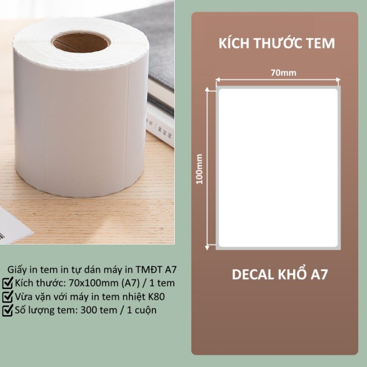 Combo 40 Cuộn Giấy in nhiệt A7 70x100mm in đơn TMĐT