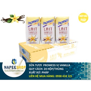 SỮA TƯƠI PROMESS HƯƠNG VANILLA 200ML, THÙNG 24 HỘP
