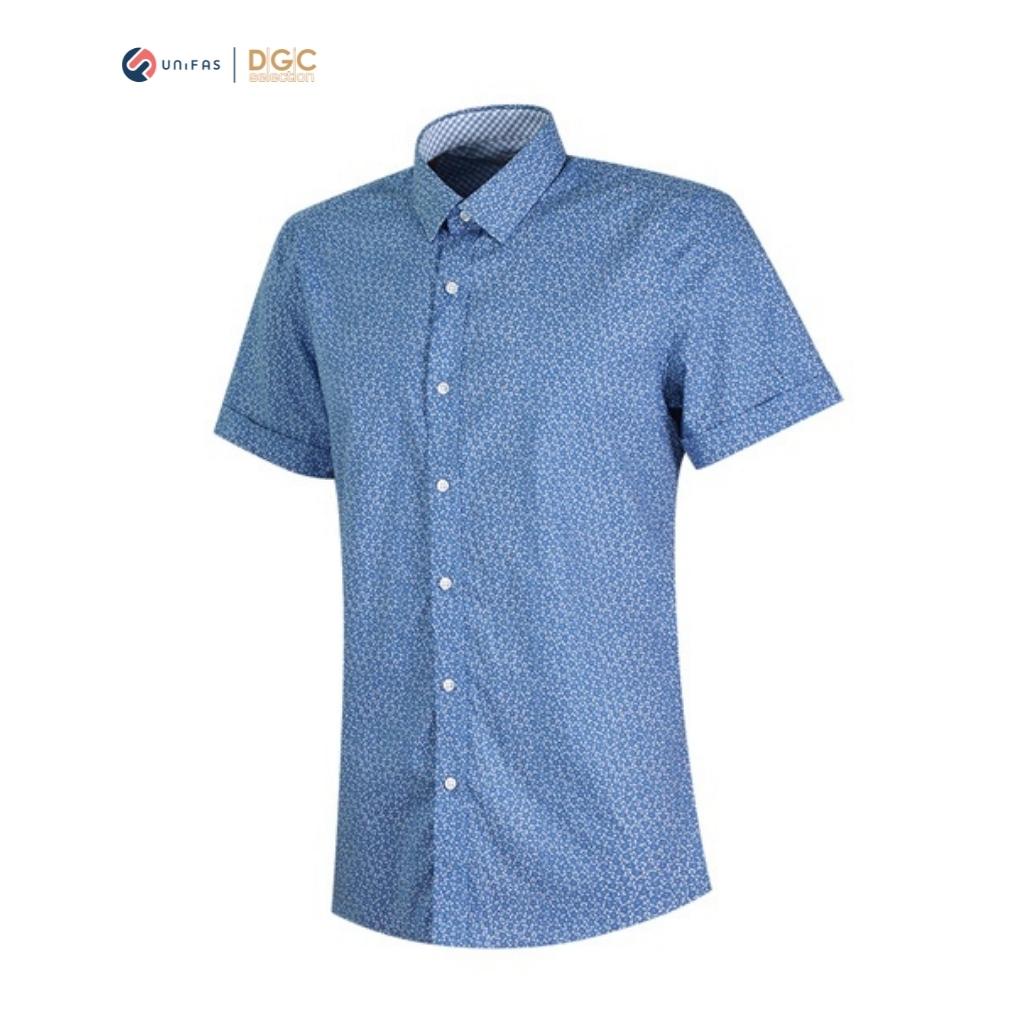 Áo sơ mi nam DGCs ngắn tay dáng vừa cơ thể họa tiết in trẻ trung, chất vải Cotton mềm mịn thoáng mát SASN1814M