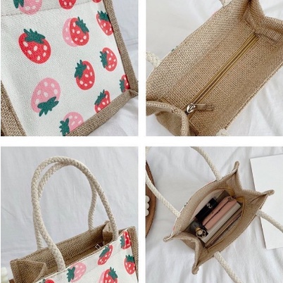Túi Cói Mini Hot Trend Nhiều Mẫu,Túi Tote Canvas