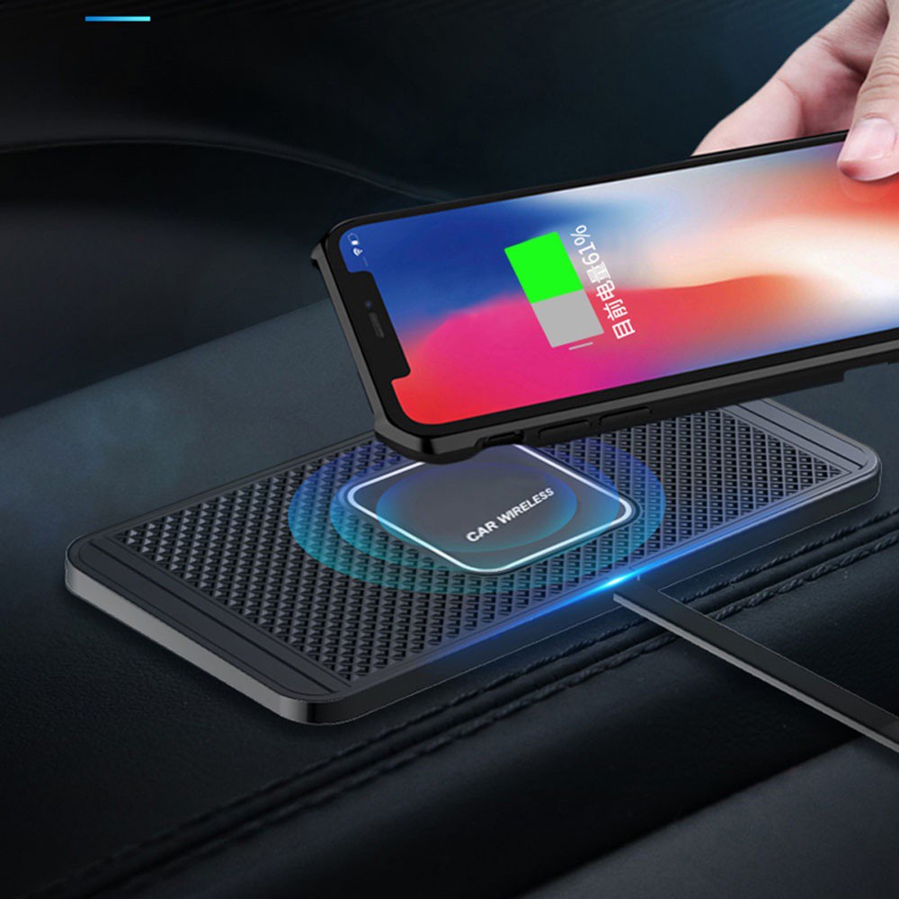 Đế Sạc Nhanh Không Dây Chống Trượt Cho Điện Thoại Di Động Trên Xe Hơi