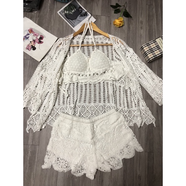11-Sét bikini ren đi biển 3 món ( CÓ BÁN RỜI)
