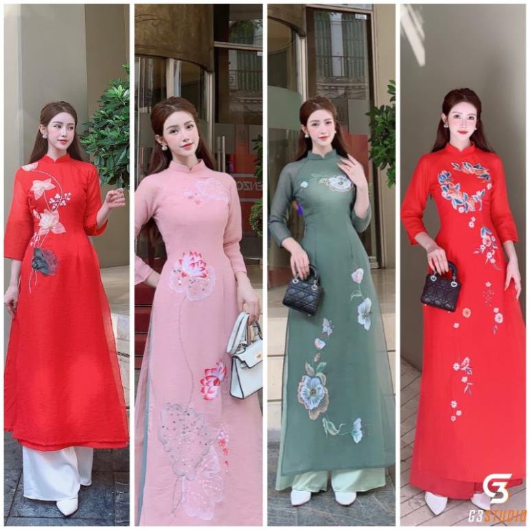 🥰 Áo dài cách tân tơ mộc 4 tà cao cấp đẹp sang chảnh. áo dài tết đẹp nhẹ nhàng bay tà hàng thiết kế cao cấp giá rẻ