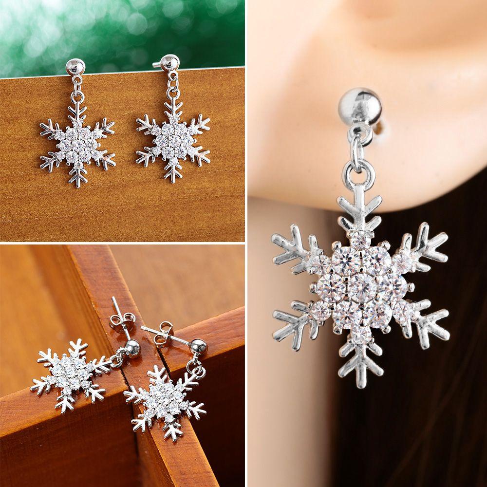 Khuyên Tai Xếp Chồng Lên Nhau Hình Bông Tuyết Giáng