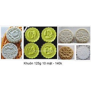 Bộ khuôn bánh trung thu 125g 10 mặt 1 nhấn