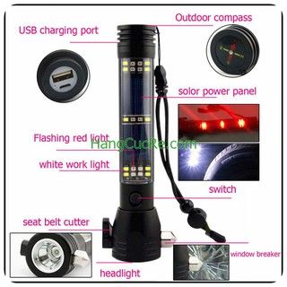 Đèn pin siêu sáng 13 in 1 Solar Power Flashlight