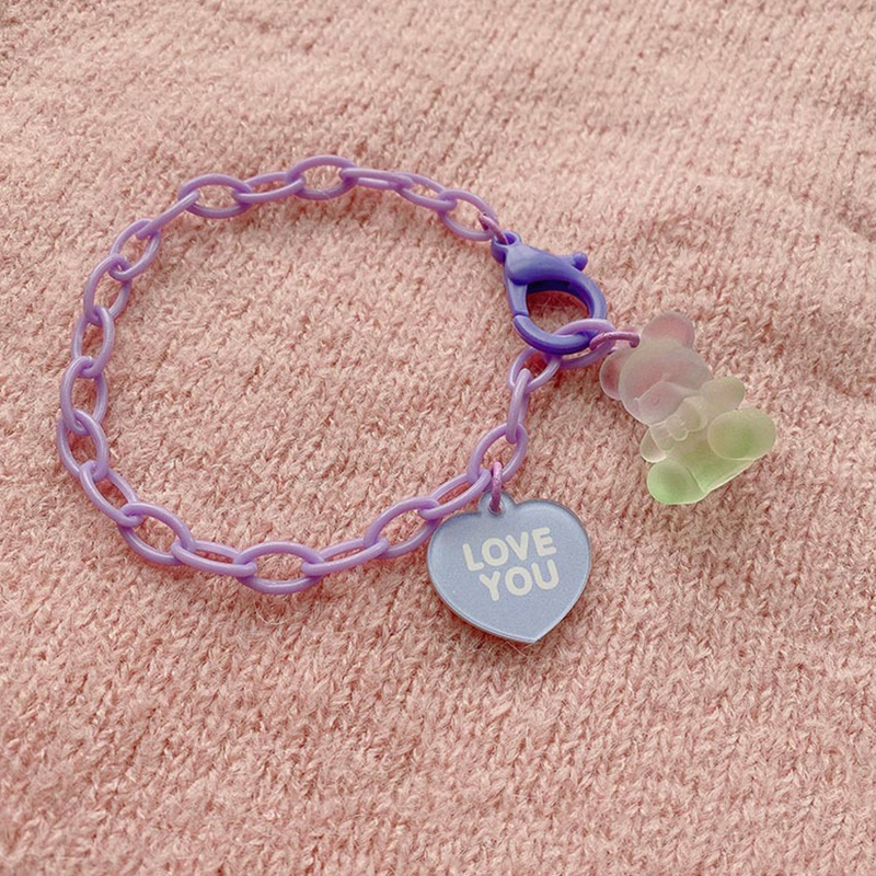 Vòng Tay Nhựa Hình Gấu Hoạt Hình Dễ Thương Cho Nữ