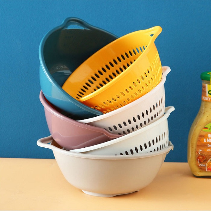 Sét 6 món,3 rổ rửa rau, hoa quả và 3 chậu/ bát to size 20 đến 28cm