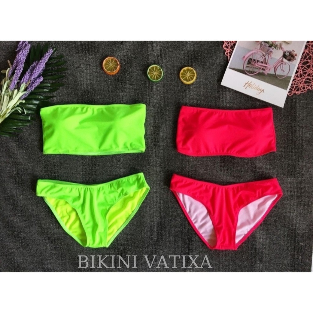 Đồ bơi, bikini form áo ống dạ quang (3 màu) đẹp, sexy quyến rủ VATIXA BKN11