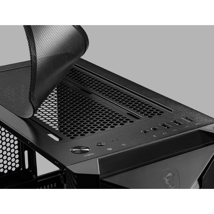 Vỏ Case Máy Tính MSI MAG SHIELD 110R (Mid Tower/Màu Đen/ Kèm 2 Fan )