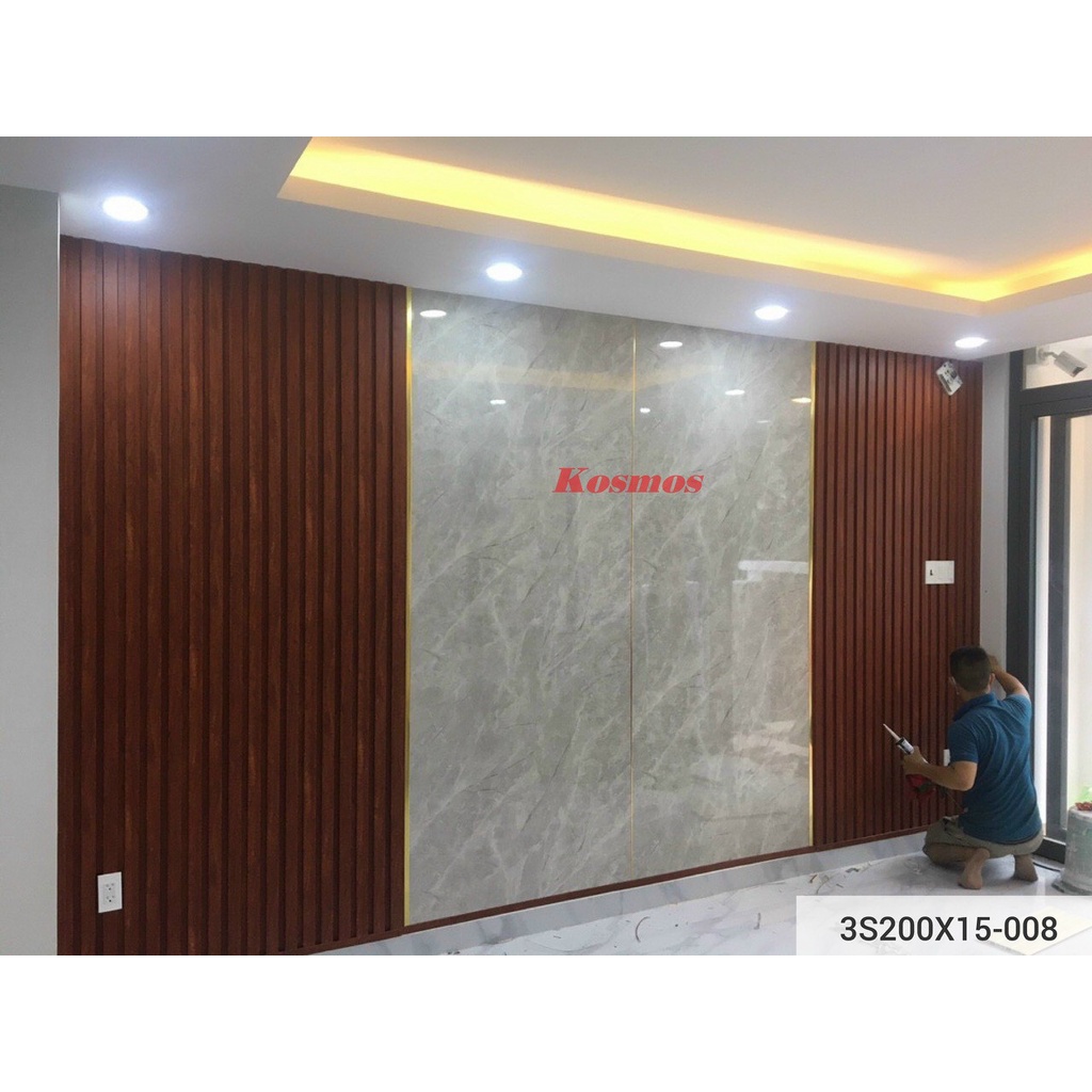 Lam sóng Kosmos, lam 3 sóng cao cấp trong nhà, nhựa nguyên sinh, kt 200x15x3000mm