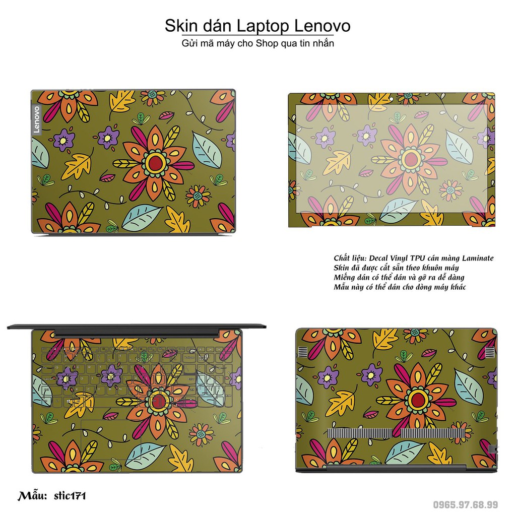 Skin dán Laptop Lenovo in hình Hoa văn sticker _nhiều mẫu 28 (inbox mã máy cho Shop)