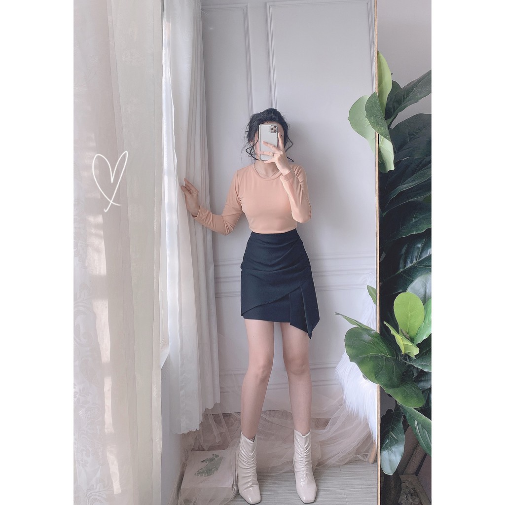 Chân Váy Chữ A Lưng Cao Xếp Ly Phong Cách Hàn Quốc Loại 1