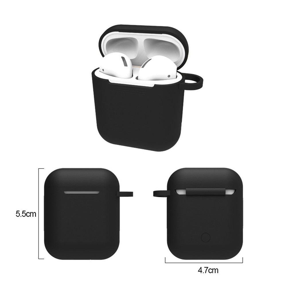 Bộ Hộp Đựng Tai Nghe Airpod Bằng Silicone Chống Rơi Có Móc Treo