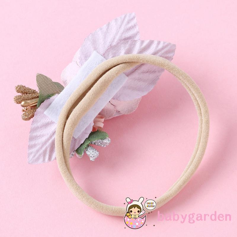 Băng Đô Hoa Mềm Mại Co Giãn Làm Phụ Kiện Chụp Ảnh Cho Bé Gái