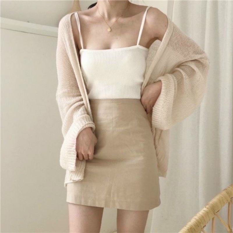 Áo Cadigan len mỏng phong cách cực dễ phối đồ