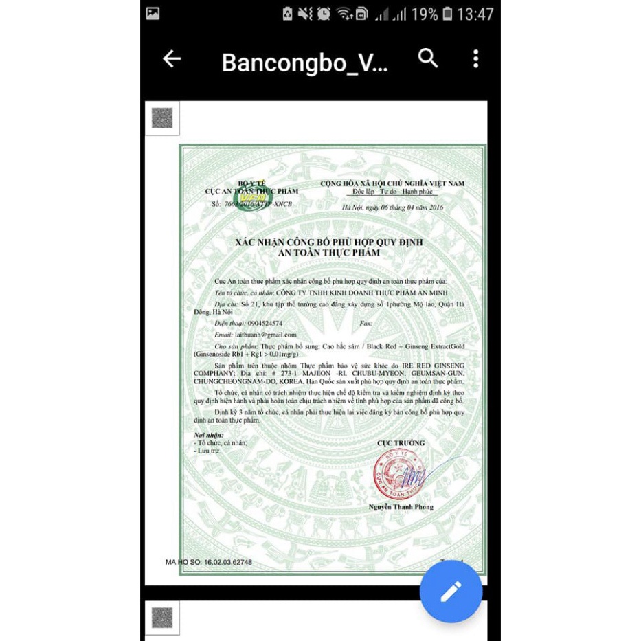 Cao Hắc Hồng Sâm Kang Hwa Thượng Hạng Hàn Quốc - Hũ 1000 Gr