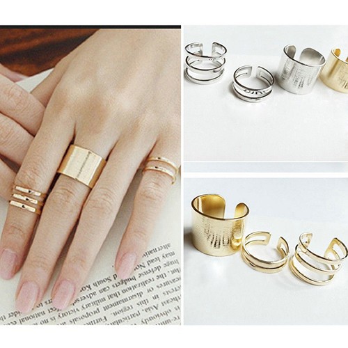 Set 3 nhẫn hợp kim kiểu hở độc đáo thời trang cho nữ