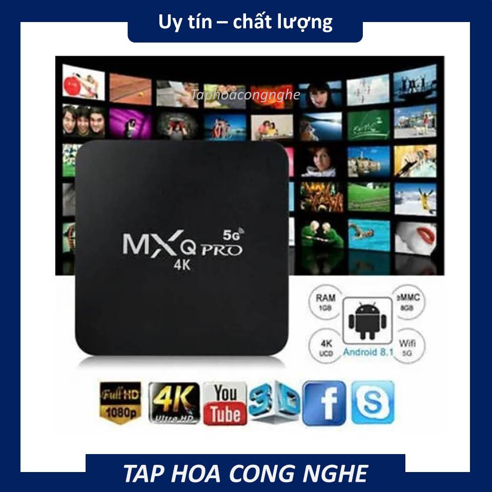 Android TV Box 1GB 8GB 4K Wifi MXQ 5G / T96 mart TV box hỗ trợ bluetooth Quad Core Smart TV Box (BH 6 tháng)