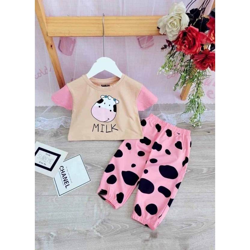 [MẪU MỚI] BỘ CỘC TAY BÒ SỮA NƠ CHẤT COTTON SIÊU ĐÁNG YÊU CHO BÉ 8-25KG. VIDEO THẬT. XƯỞNG MAY BIBO