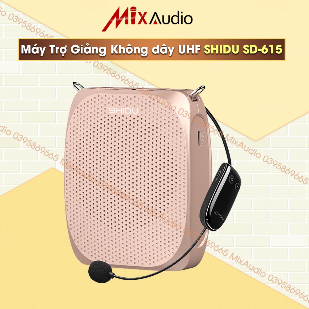 Máy Trợ Giảng SHIDU SD-S615 Không Dây Sóng UHF, Có Dây, Âm lượng lớn 10W, Bảo hành 12 Tháng
