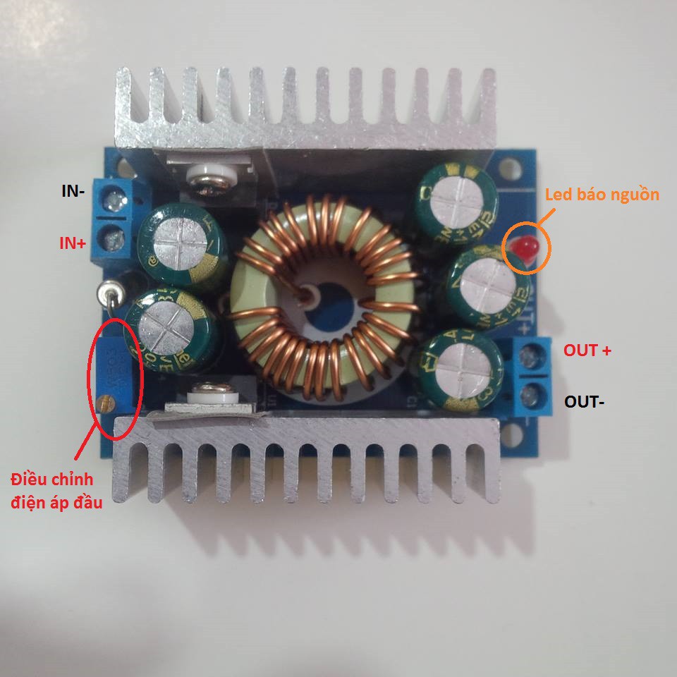 Module Hạ Áp Buck từ 4.5-30VDC Xuống 1.25-30VDC 12A 150W