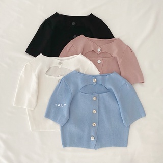 Áo kiểu hàng nút gài cổ taly at23051