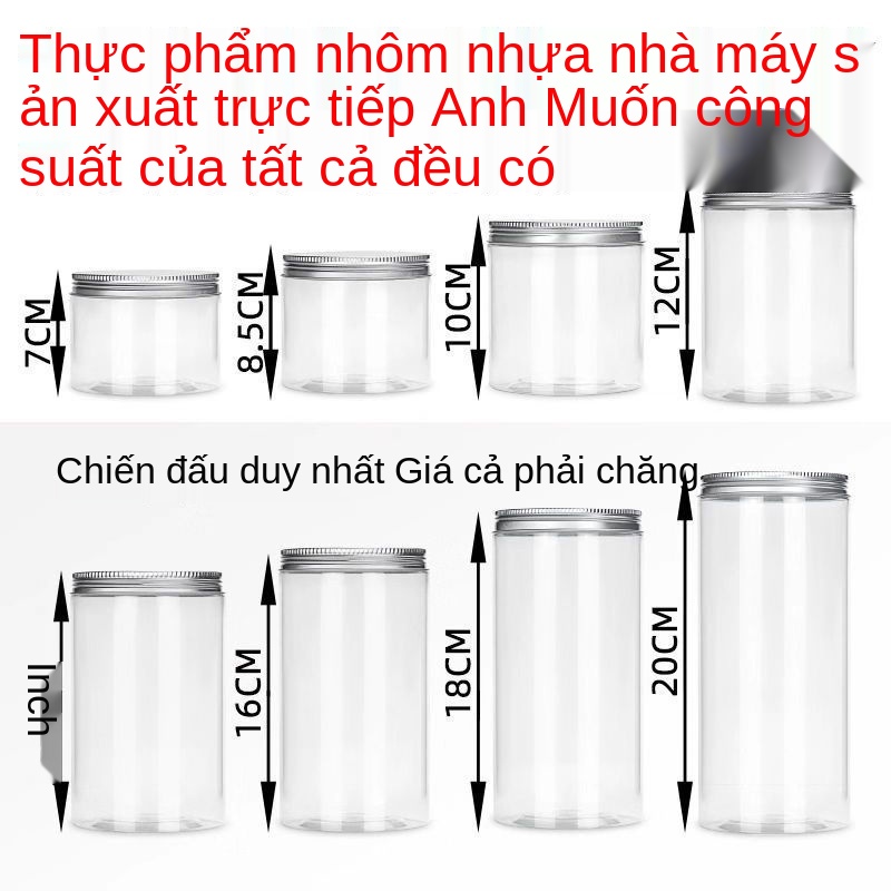 Trong suốt Chai nhựa PET bán buôn thực phẩm lon hộp kín lon bánh quy lon đồ ăn nhanh hộp đựng các loại ngũ cốc khác