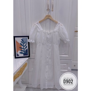 BIGSIZE Đầm trắng xếp ngực D902