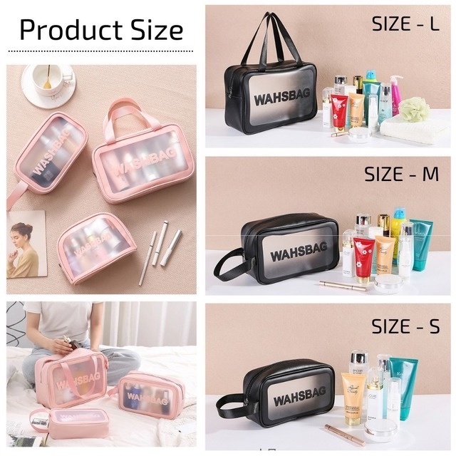 Túi đựng mỹ phẩm đồ du lịch trong suốt, túi mĩ phẩm WASHBAG chống nước cỡ mini và lớn
