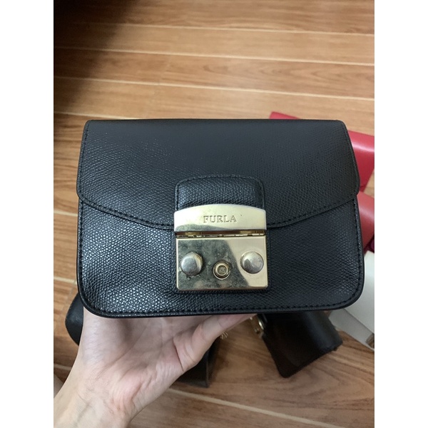 THANH LÝ TÚI MINI METROPOLIS FURLA MÀU ĐEN