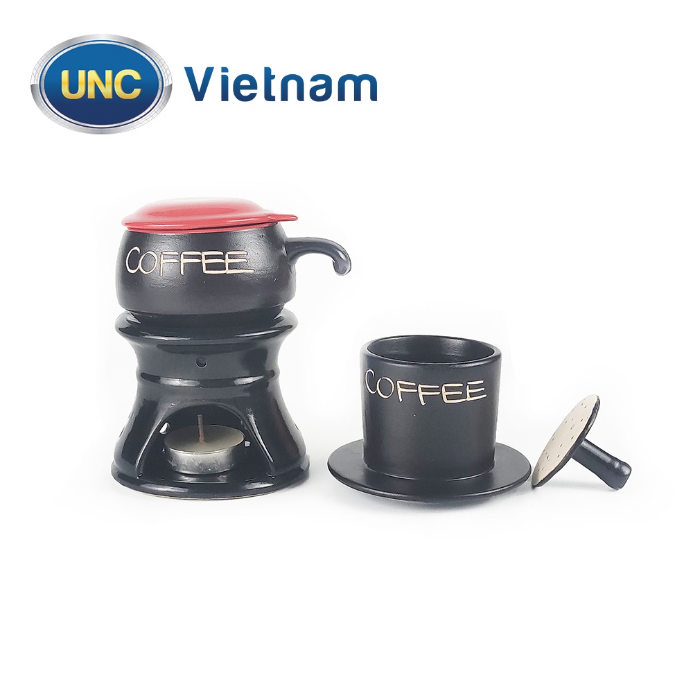 Bộ Phin Cà Phê Sứ UNC Việt Nam - Sử dụng chân đốt giữ nhiệt, nhiều màu sắc, đủ món, pha cafe sẽ ngon hơn.