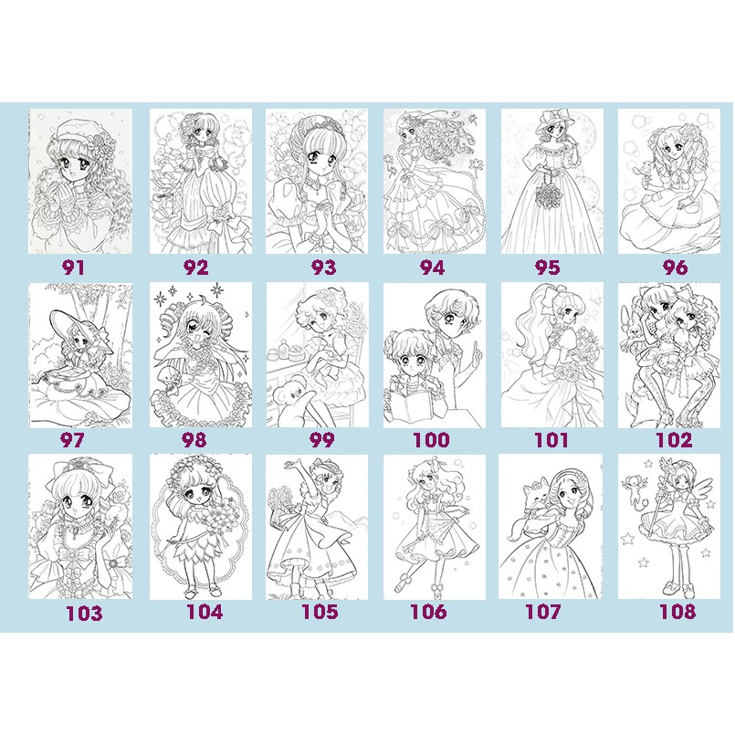 Tranh tô màu Anime CHIBI được chọn mẫu - Dành cho bạn trẻ đam mê, yêu thích sáng tạo